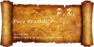 Pecz Kristóf névjegykártya