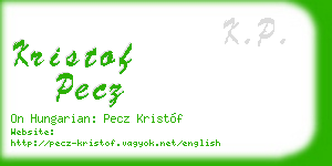 kristof pecz business card