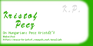 kristof pecz business card